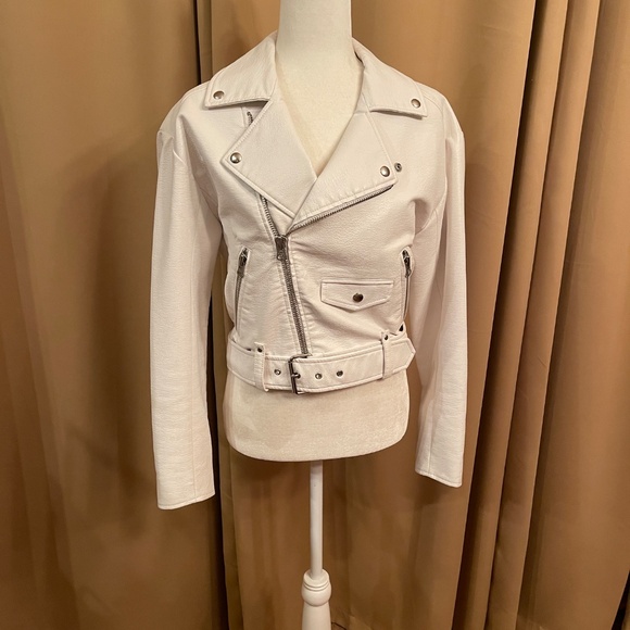 NEW! Pistola - Marni Vegan Moto Jacket in Alabaster  Size XS - Picture 1 of 13